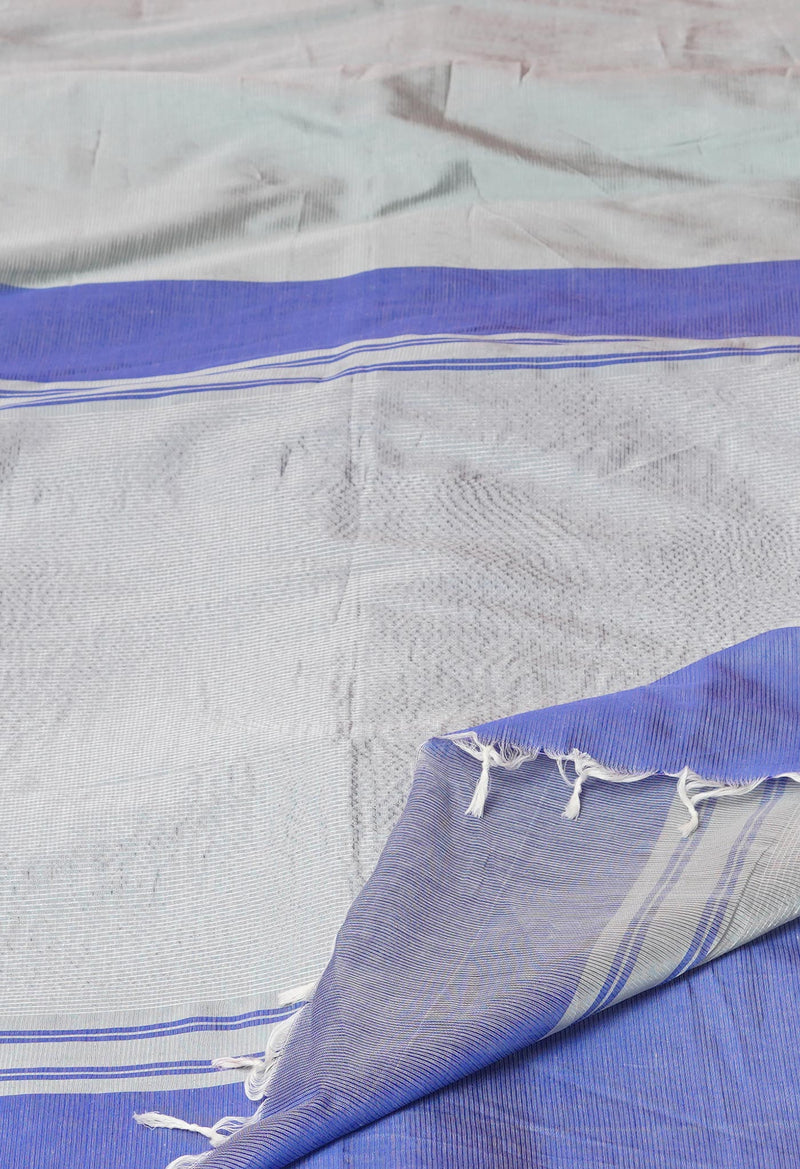 Grey Pure Handloom Chettinad Silk Saree-UNM74376