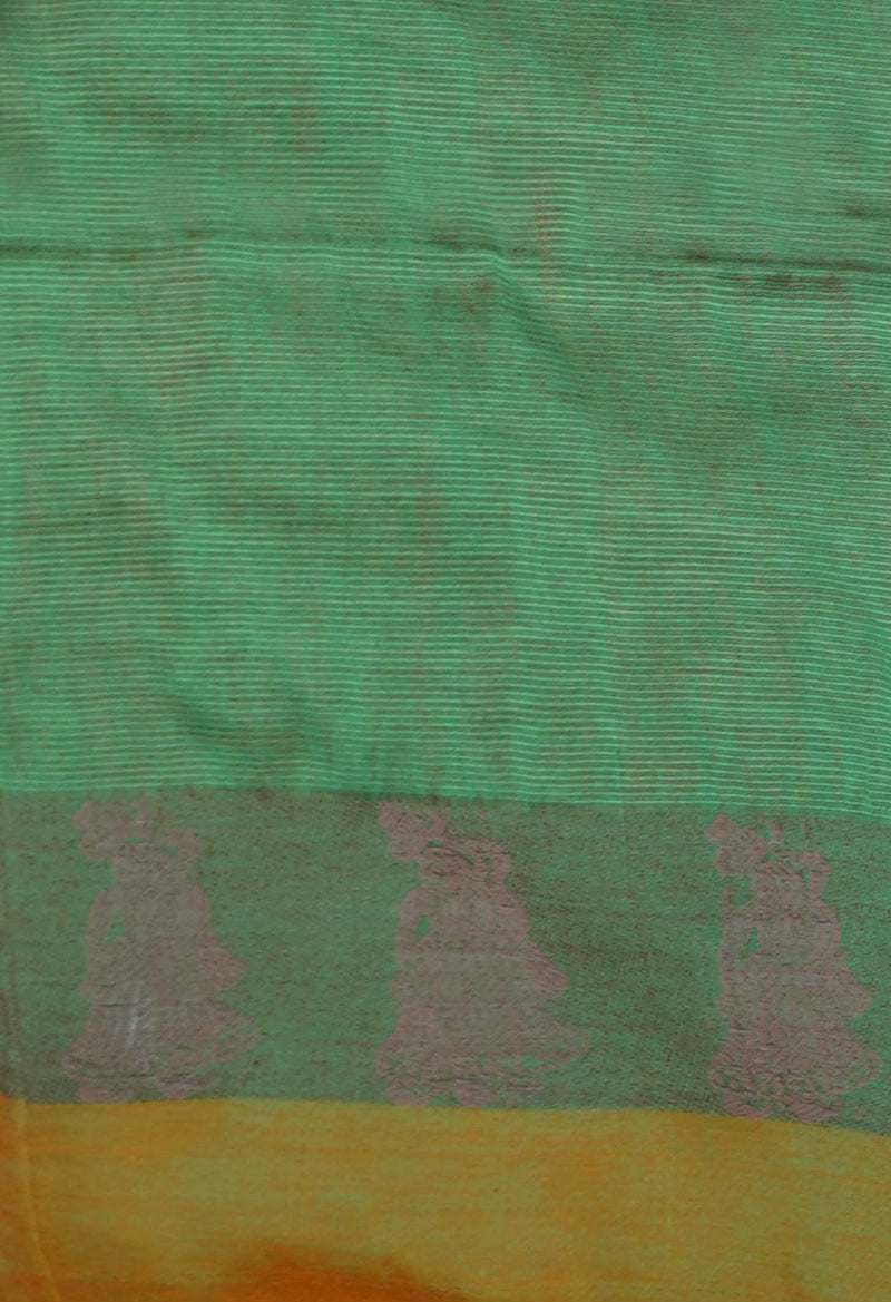 Salmon Pink Pure Handloom Chettinad Silk Saree-UNM74377