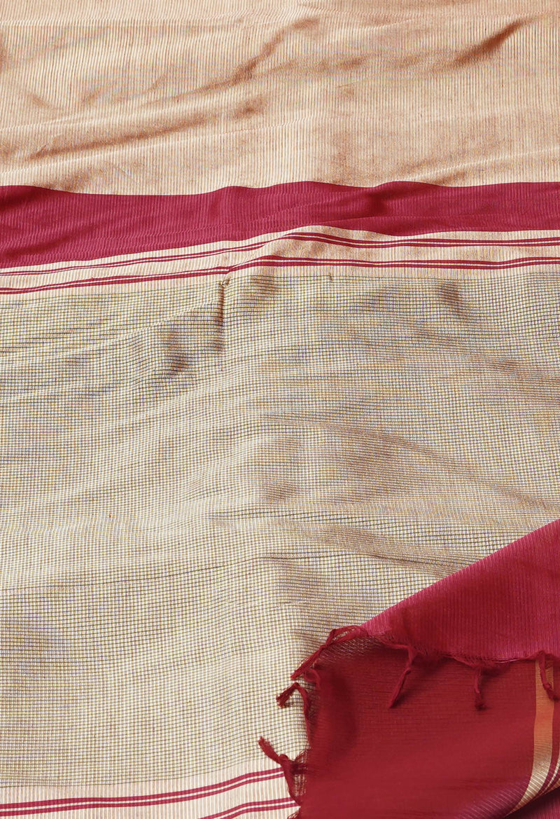 Rose Gold Pure Handloom Chettinad Silk Saree-UNM74379