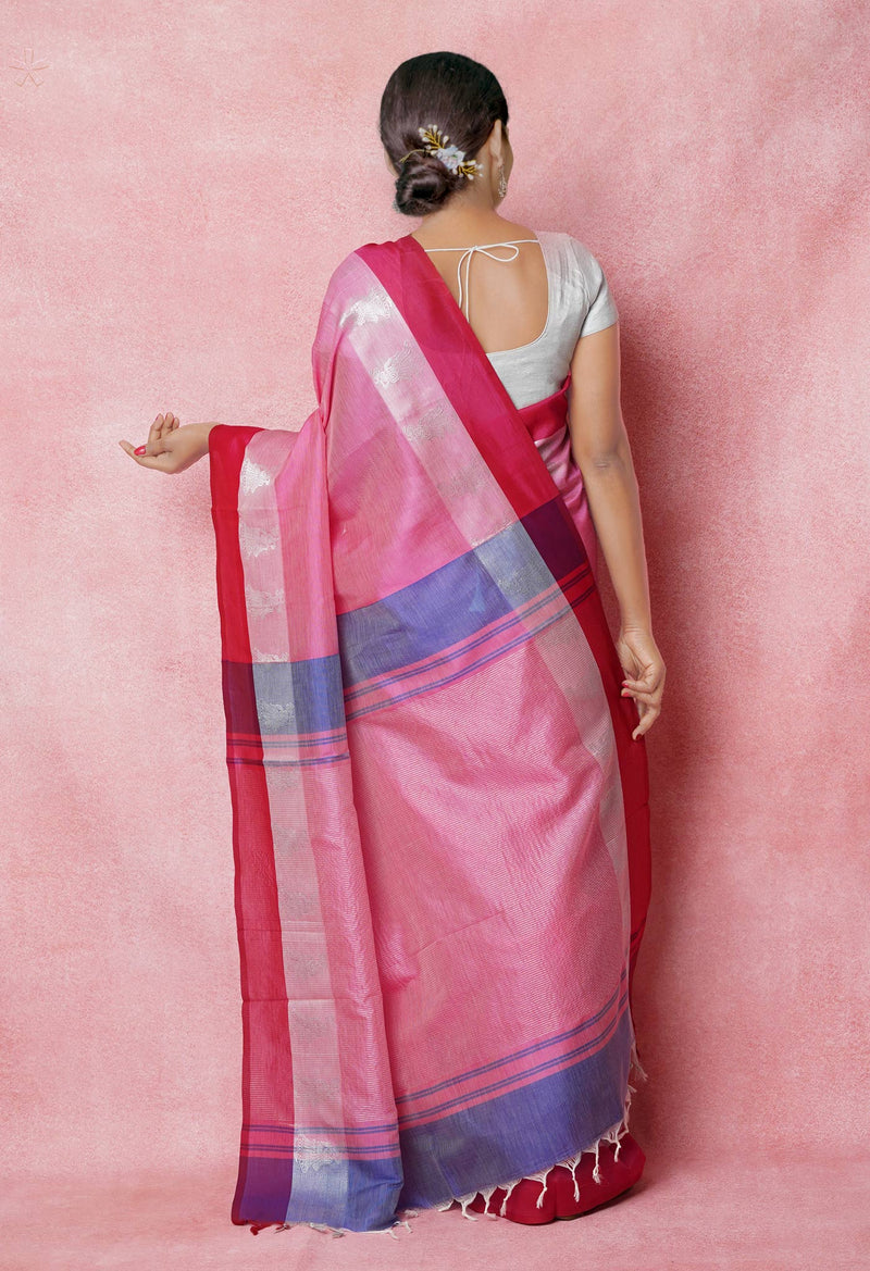 Pink Pure Handloom Chettinad Silk Saree-UNM74380