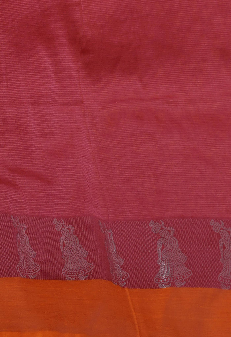 Brown Pure Handloom Chettinad Silk Saree-UNM74383