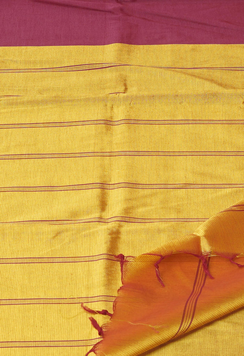 Maroon Pure Handloom Narayanpet Silk Saree-UNM74385