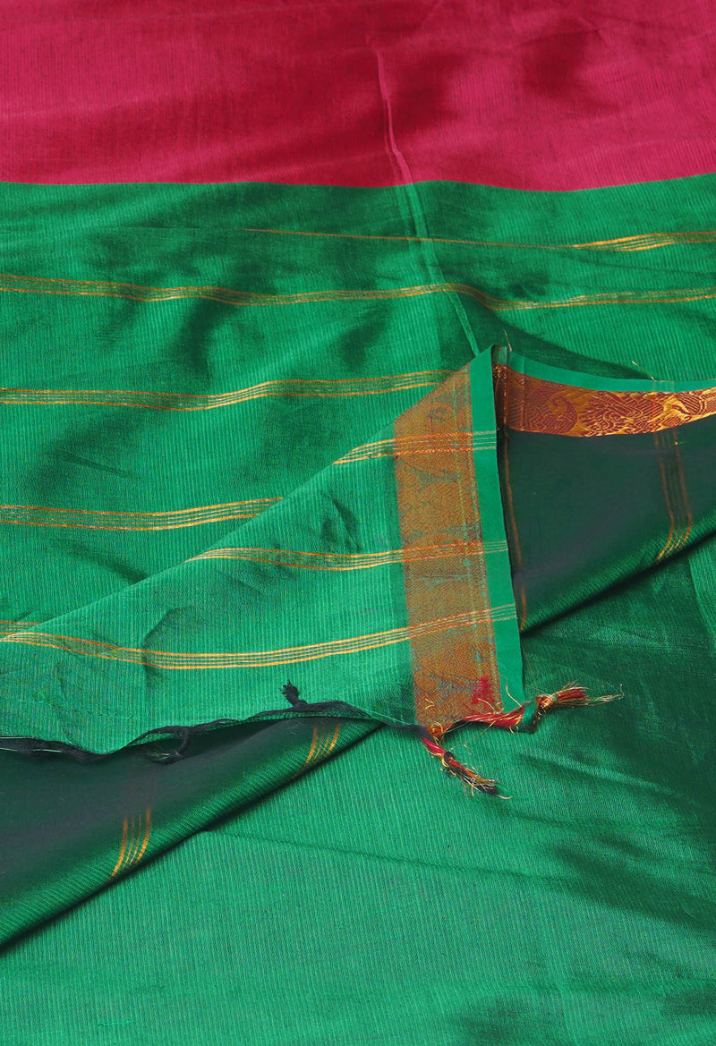Maroon Pure Handloom Narayanpet Silk Saree-UNM74387