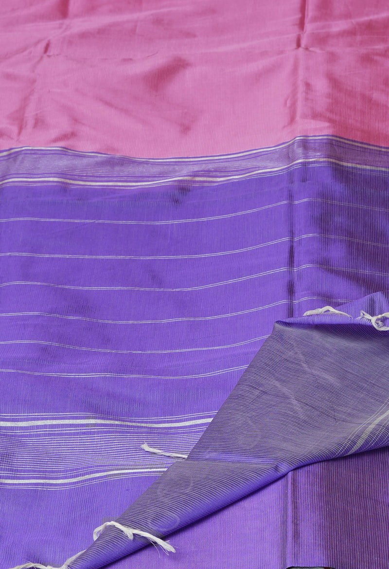Pink Pure Handloom Mangalgiri Silk Saree-UNM74394