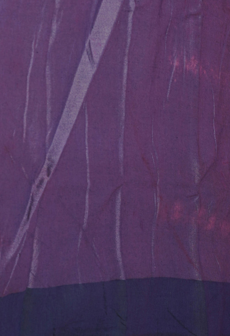 Maroon Pure Handloom Hand Block Printed Vidarbha Tussar Silk Saree-UNM74456