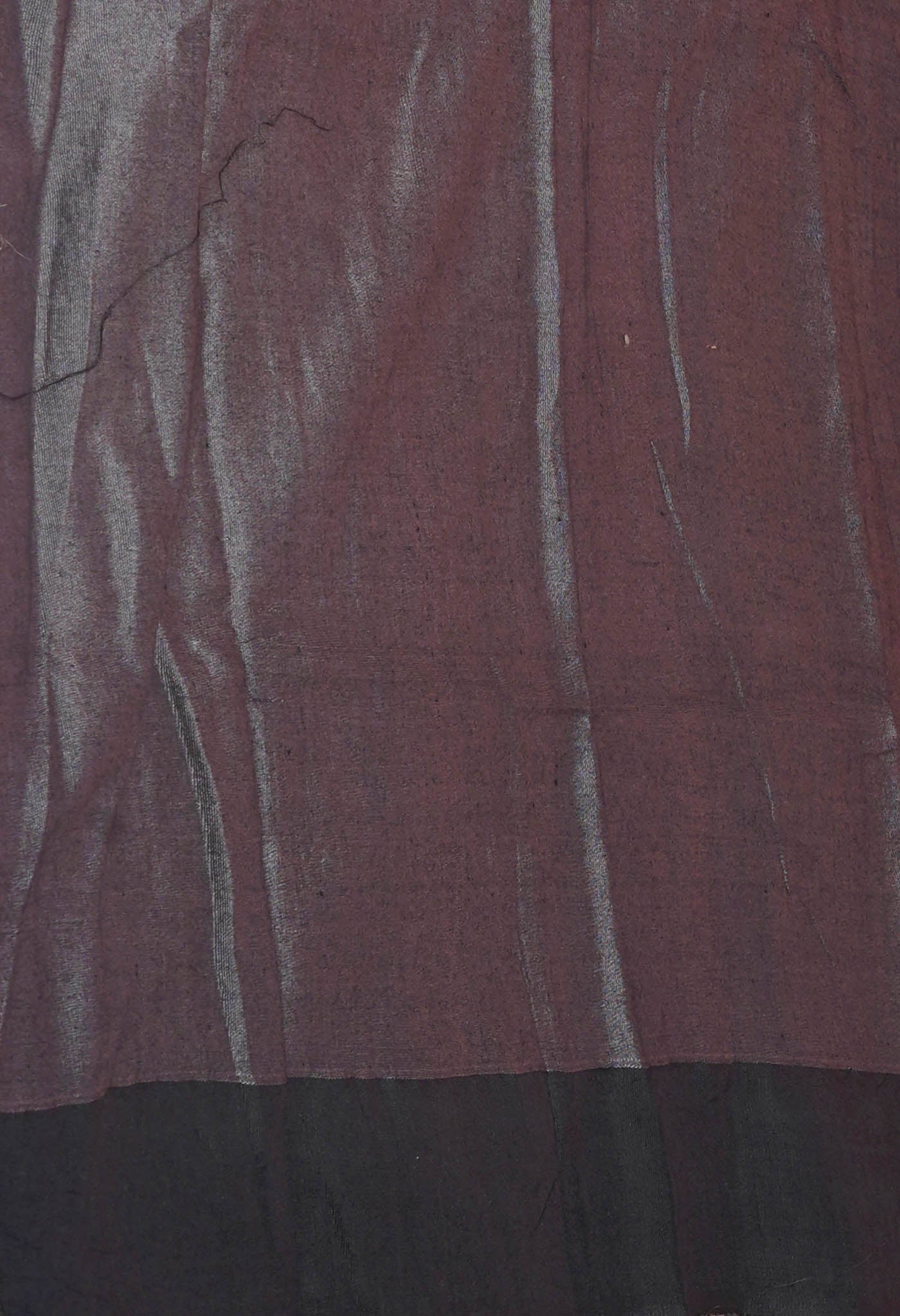 Peach Orange Pure Handloom Hand Block Printed Vidarbha Tussar Silk Saree-UNM74459