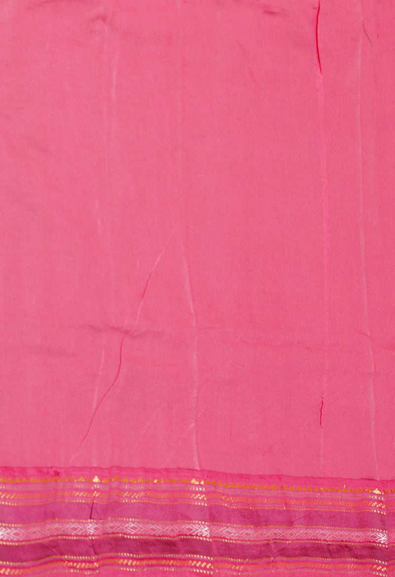 Green Pure Handloom Hand Block Printed Vidarbha Tussar Silk Saree-UNM74470