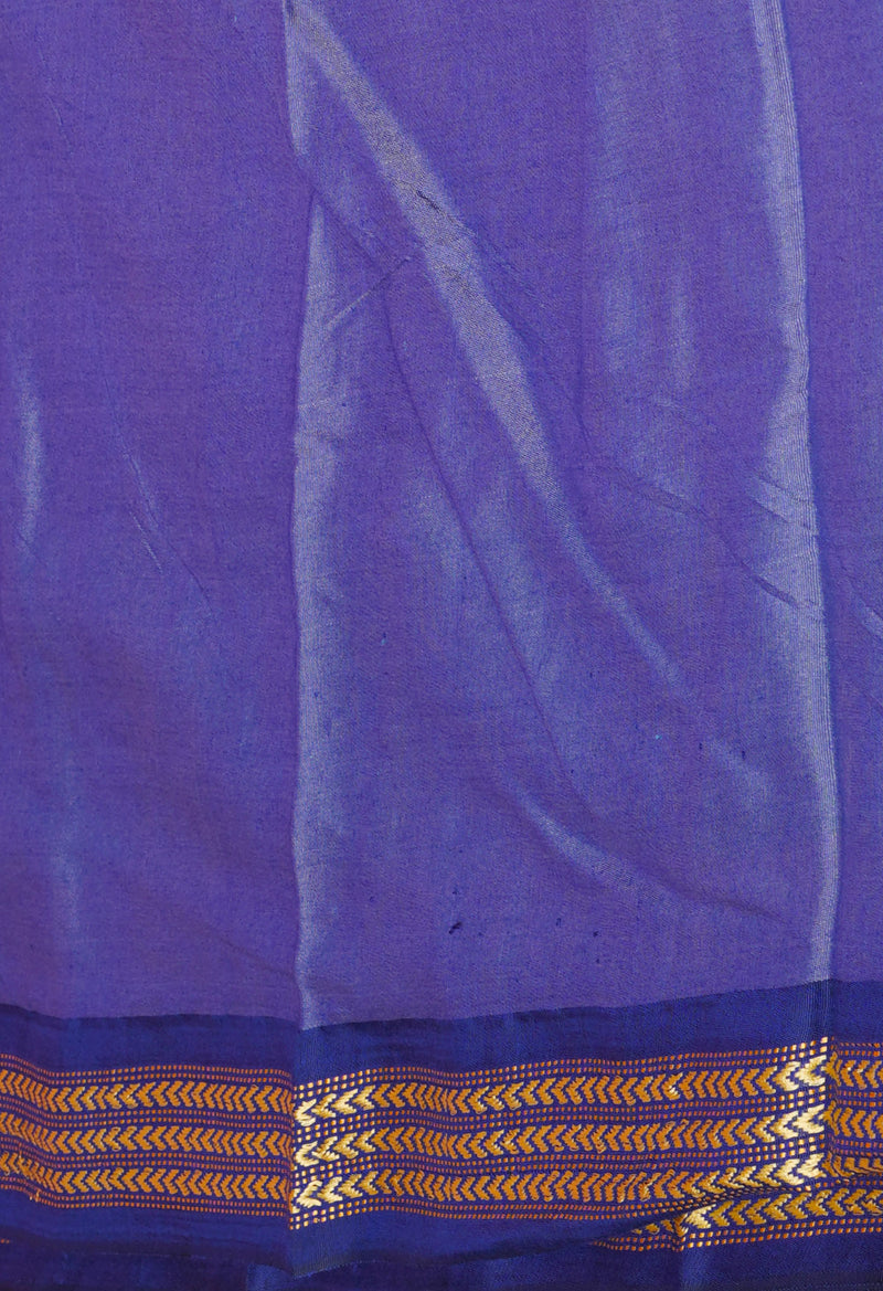 Burgundy Pure Handloom Hand Block Printed Vidarbha Tussar Silk Saree-UNM74471