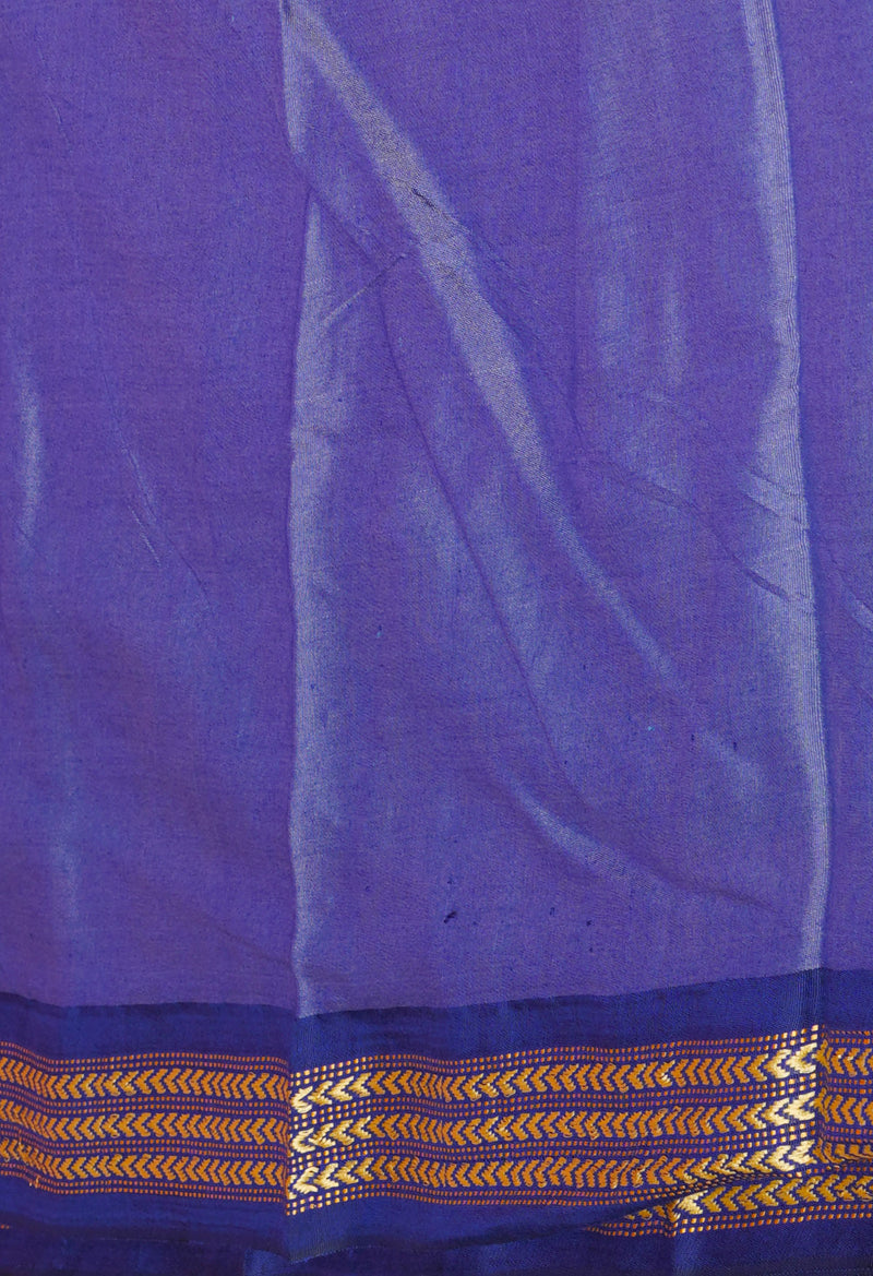 Burgundy Pure Handloom Hand Block Printed Vidarbha Tussar Silk Saree-UNM74471