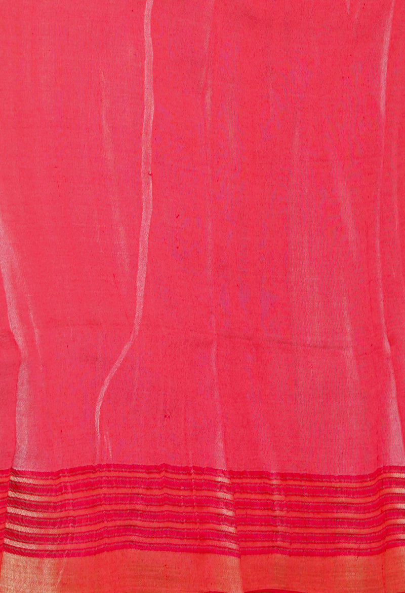 Cream Pure Handloom Brush Painted Vidarbha Tussar Silk Saree-UNM74473