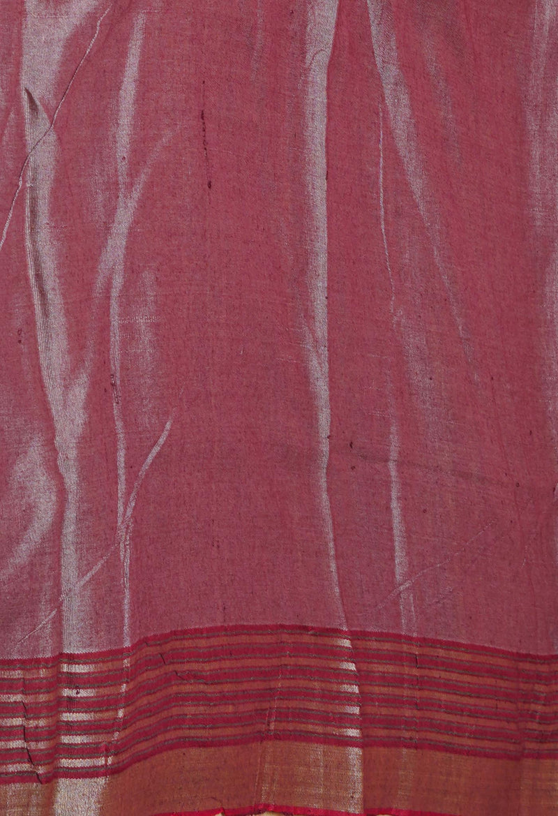 Green Pure Handloom Brush Painted Vidarbha Tussar Silk Saree-UNM74477