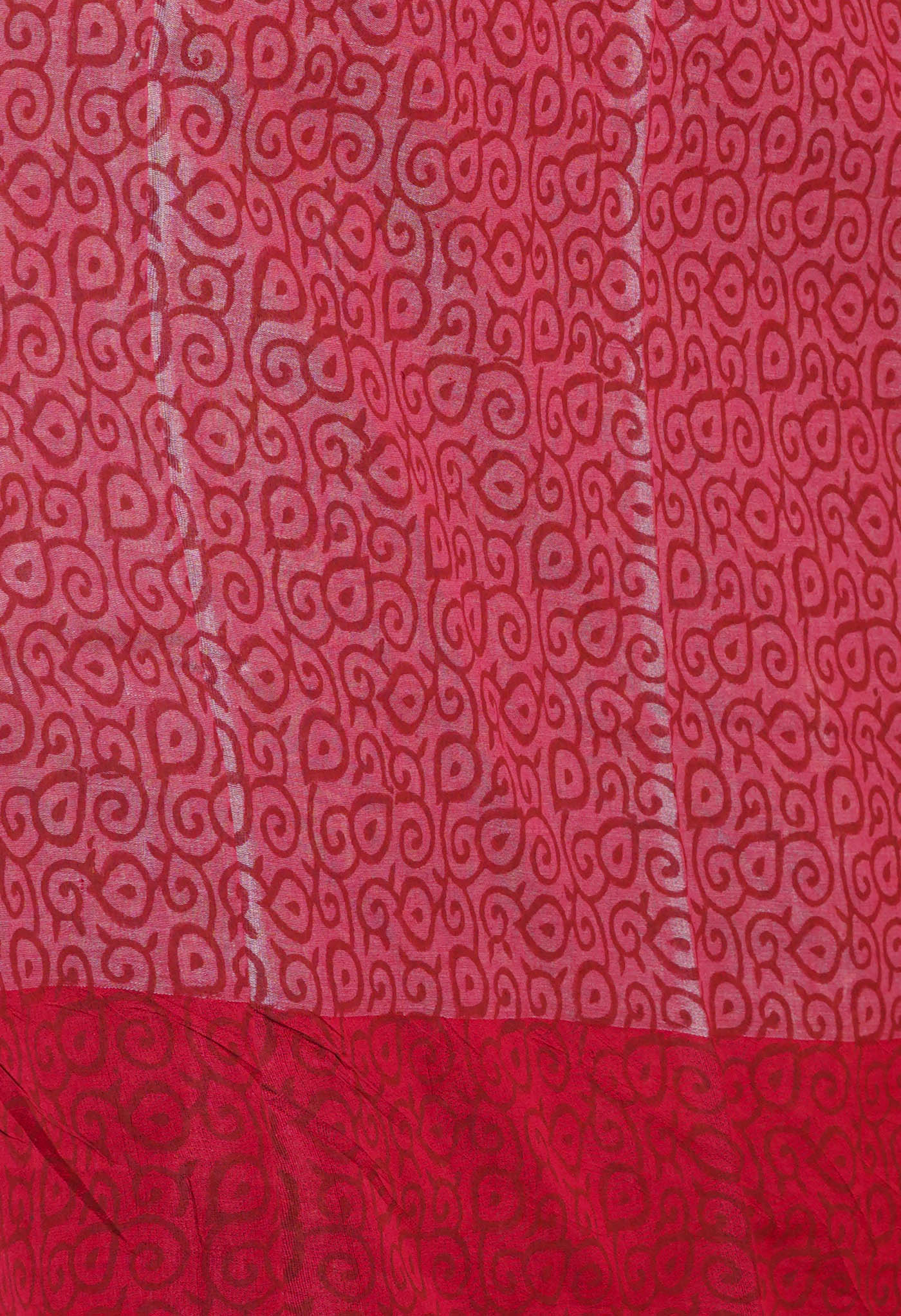 Maroon Pure Handloom Hand Block Printed Vidarbha Tussar Silk Saree