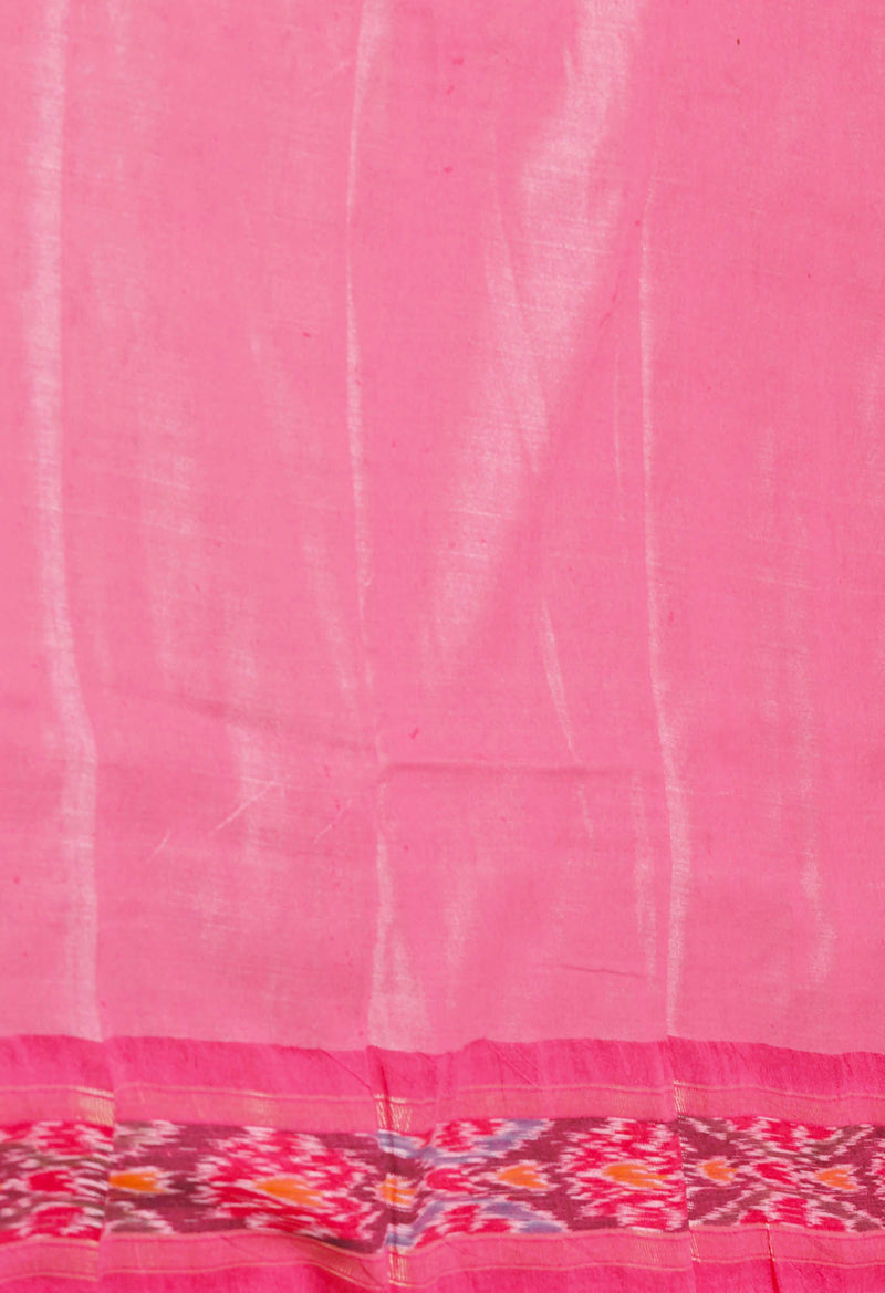 Pale Blue Pure Handloom Hand Block Printed Vidarbha Tussar Silk Saree-UNM74500
