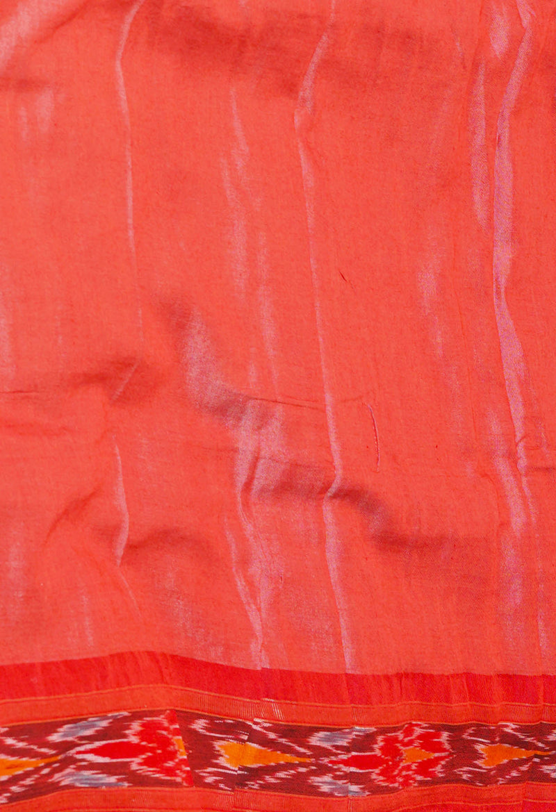 Pale Blue Pure Handloom Hand Block Printed Vidarbha Tussar Silk Saree-UNM74502