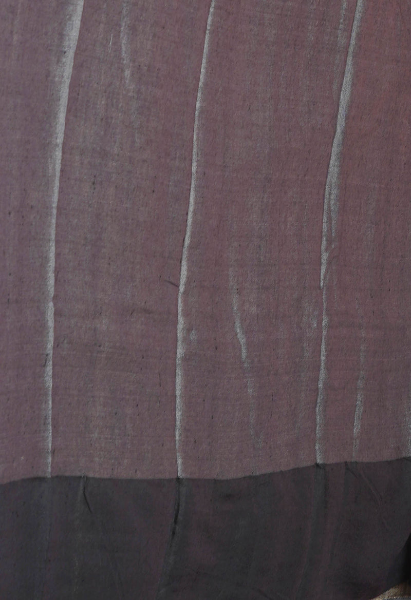 Off White Pure Handloom Hand Block Printed Vidarbha Tussar Silk Saree-UNM74504