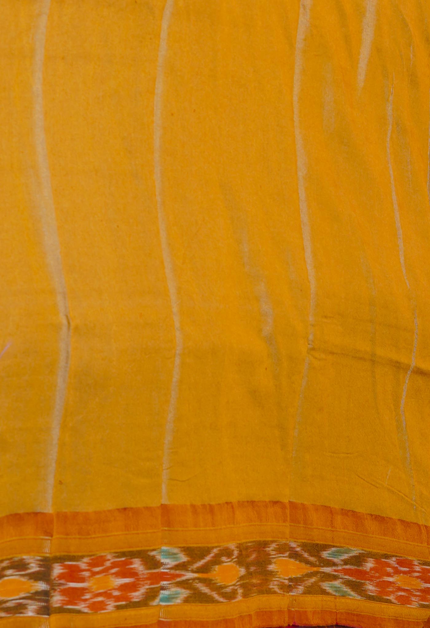 Pale Blue Pure Handloom Hand Block Printed Vidarbha Tussar Silk Saree