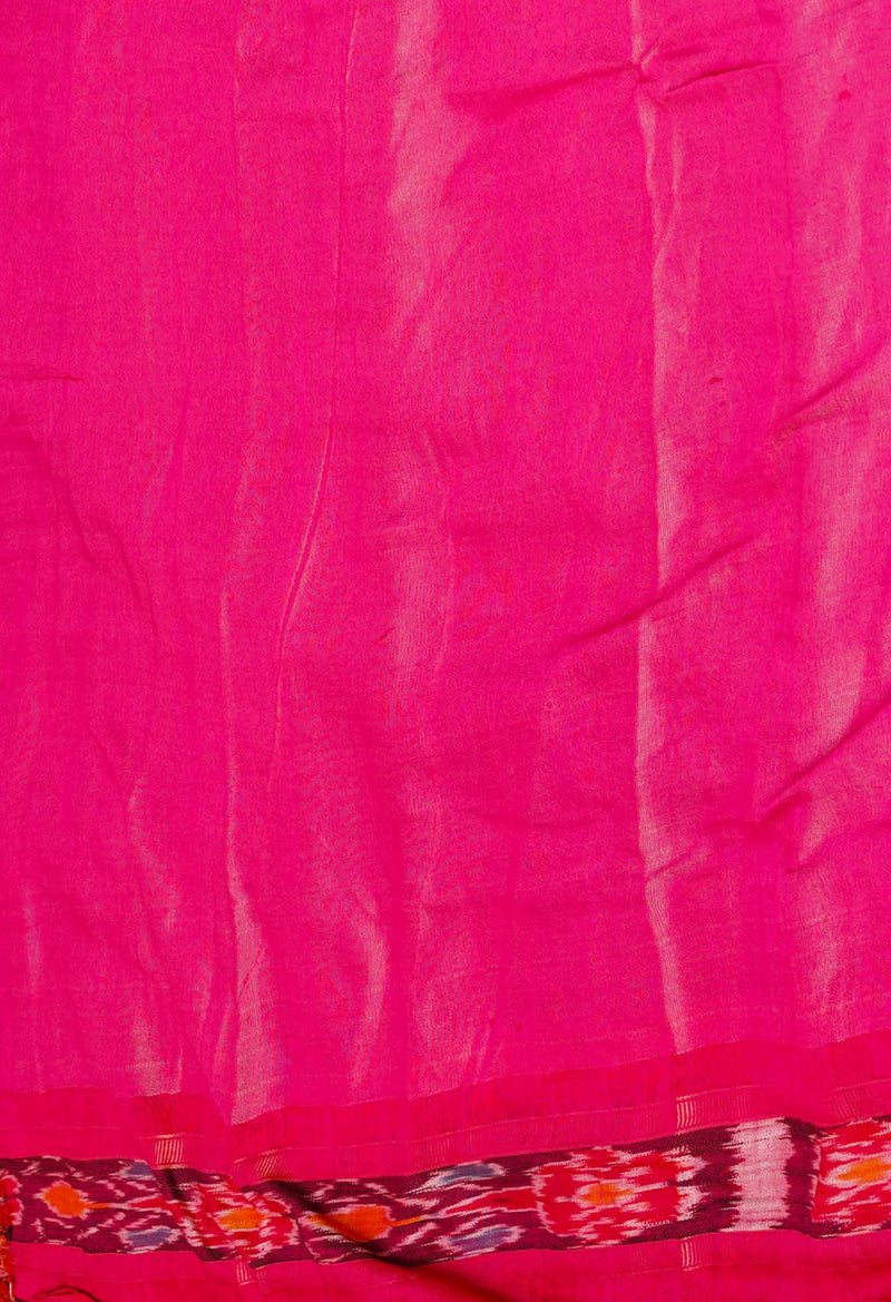 Blue Pure Handloom Hand Block Printed Vidarbha Tussar Silk Saree-UNM74513