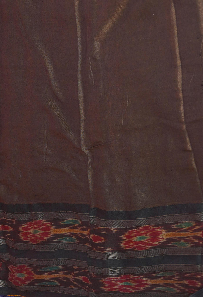 Peach Red Pure Handloom Hand Block Printed Vidarbha Tussar Silk Saree-UNM74516