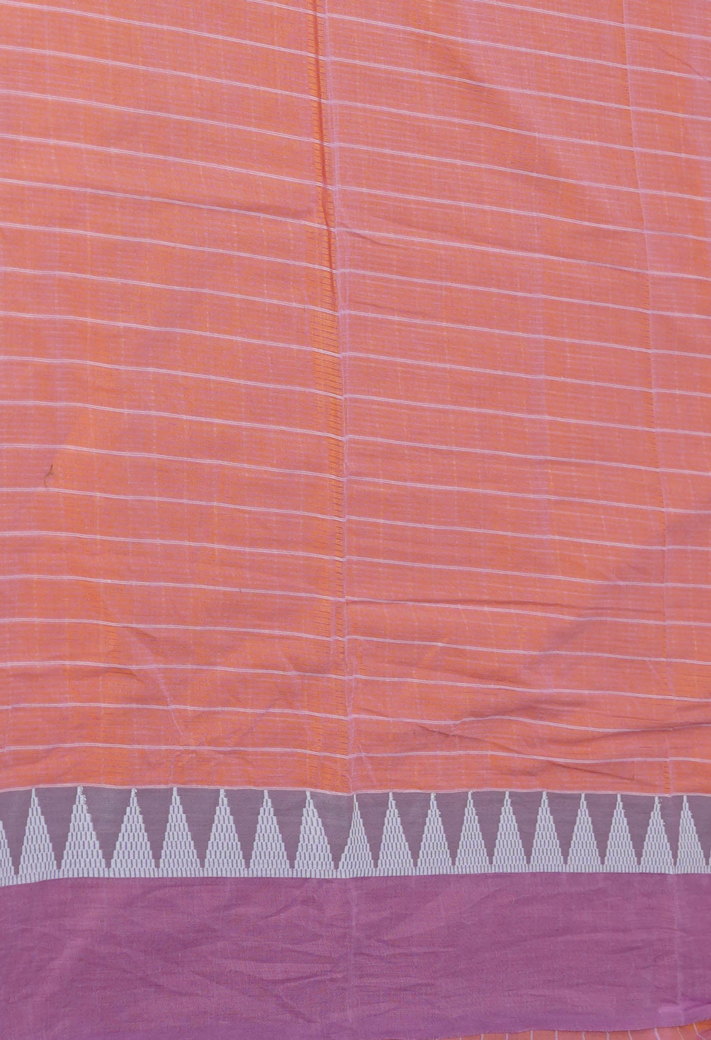 Orange Pure Mangalgiri With Checks Cotton Saree