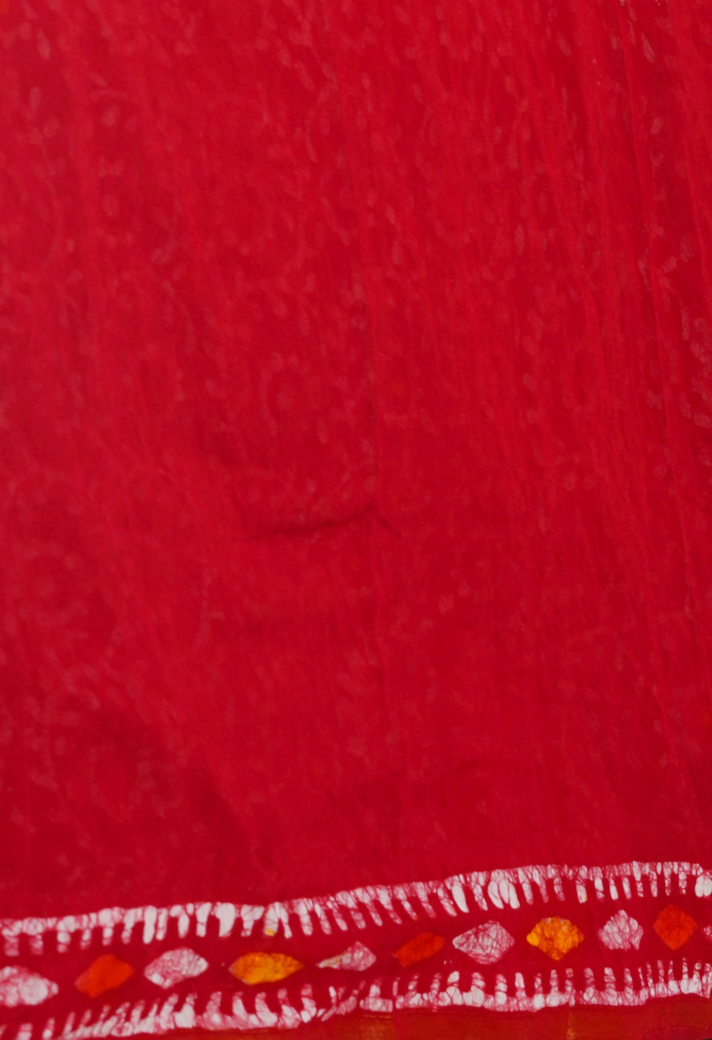 Red Batik Printed Chanderi Sico Saree