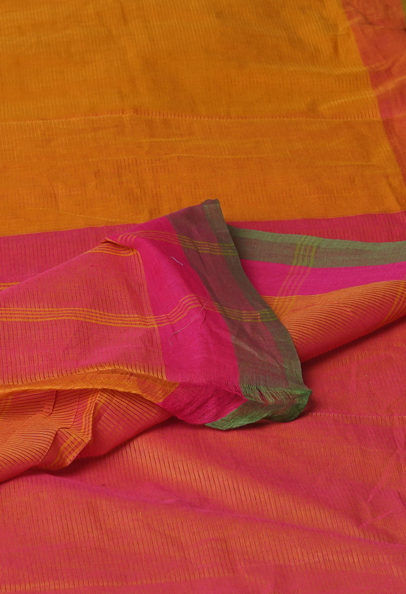 Mustard Yellow Pure  Mangalgiri Cotton Saree-UNM74831