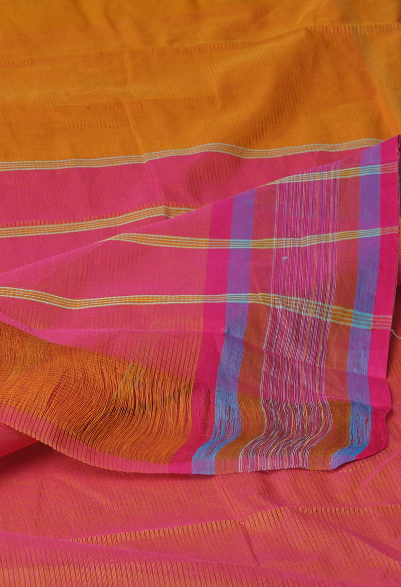 Mustard Yellow Pure  Mangalgiri Cotton Saree-UNM74837