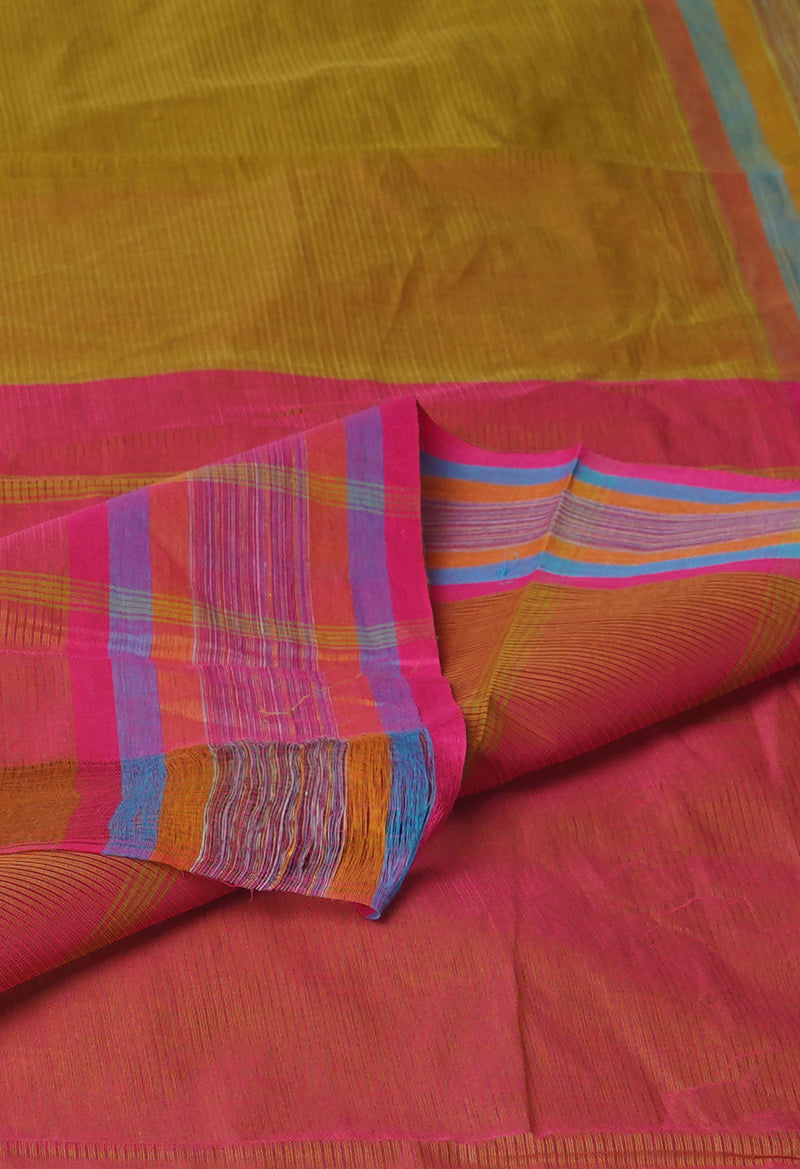 Mehandi Green Pure  Mangalgiri Cotton Saree-UNM74839
