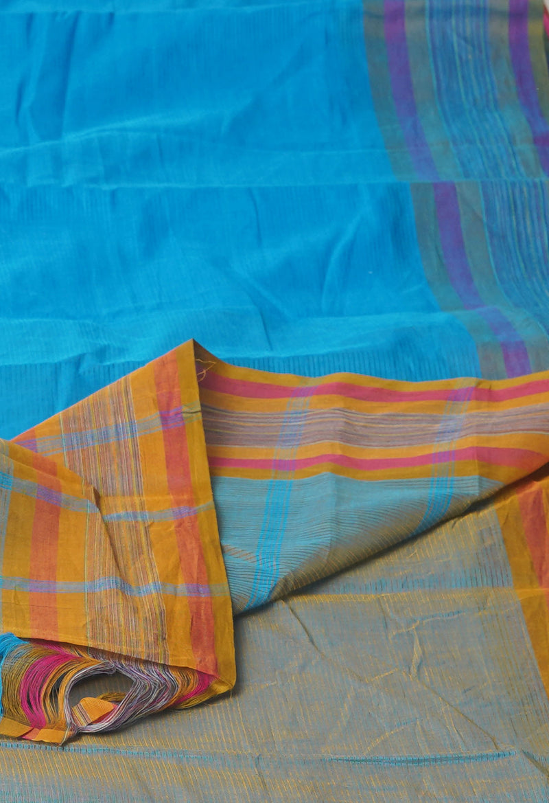 Blue Pure  Mangalgiri Cotton Saree-UNM74840