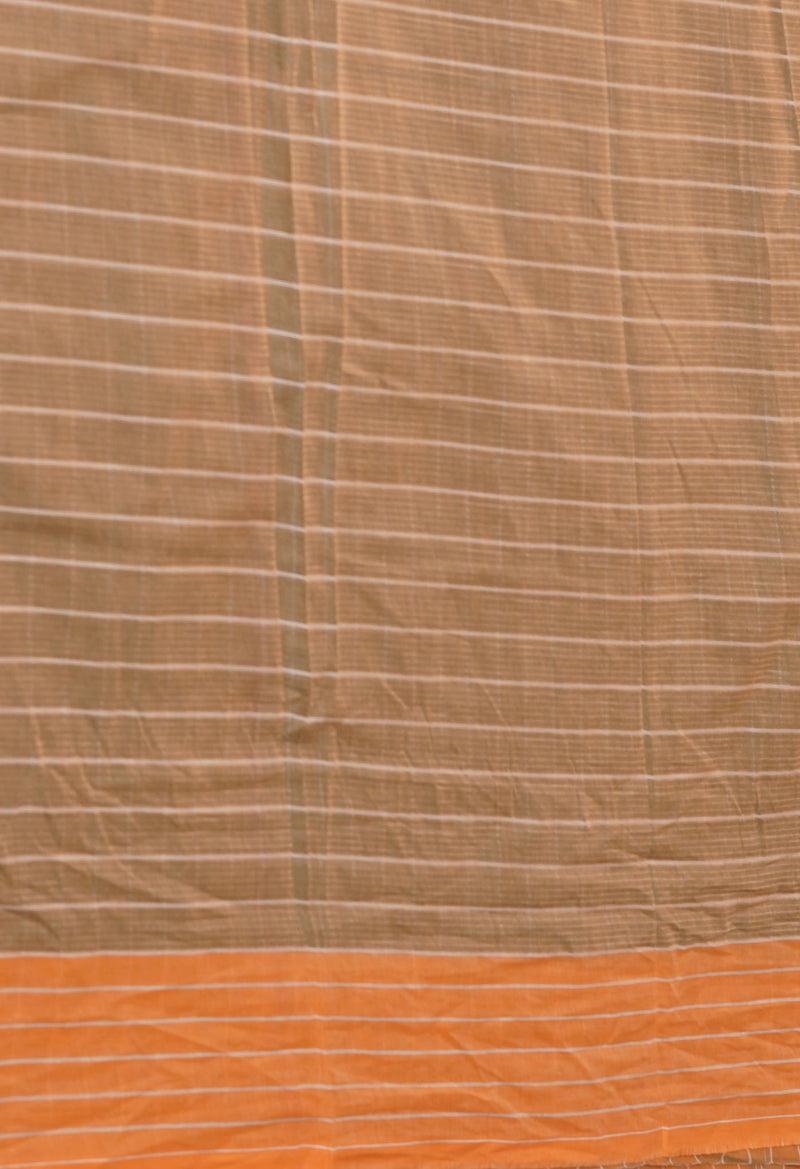 Olive Green Pure  Mangalgiri With Checks Cotton Saree-UNM74849