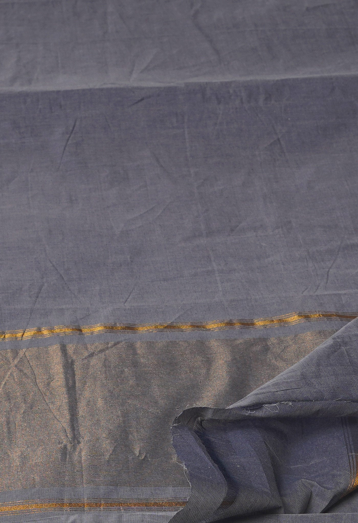Grey Pure Handloom Mangalagiri With Nizam Border Cotton Saree