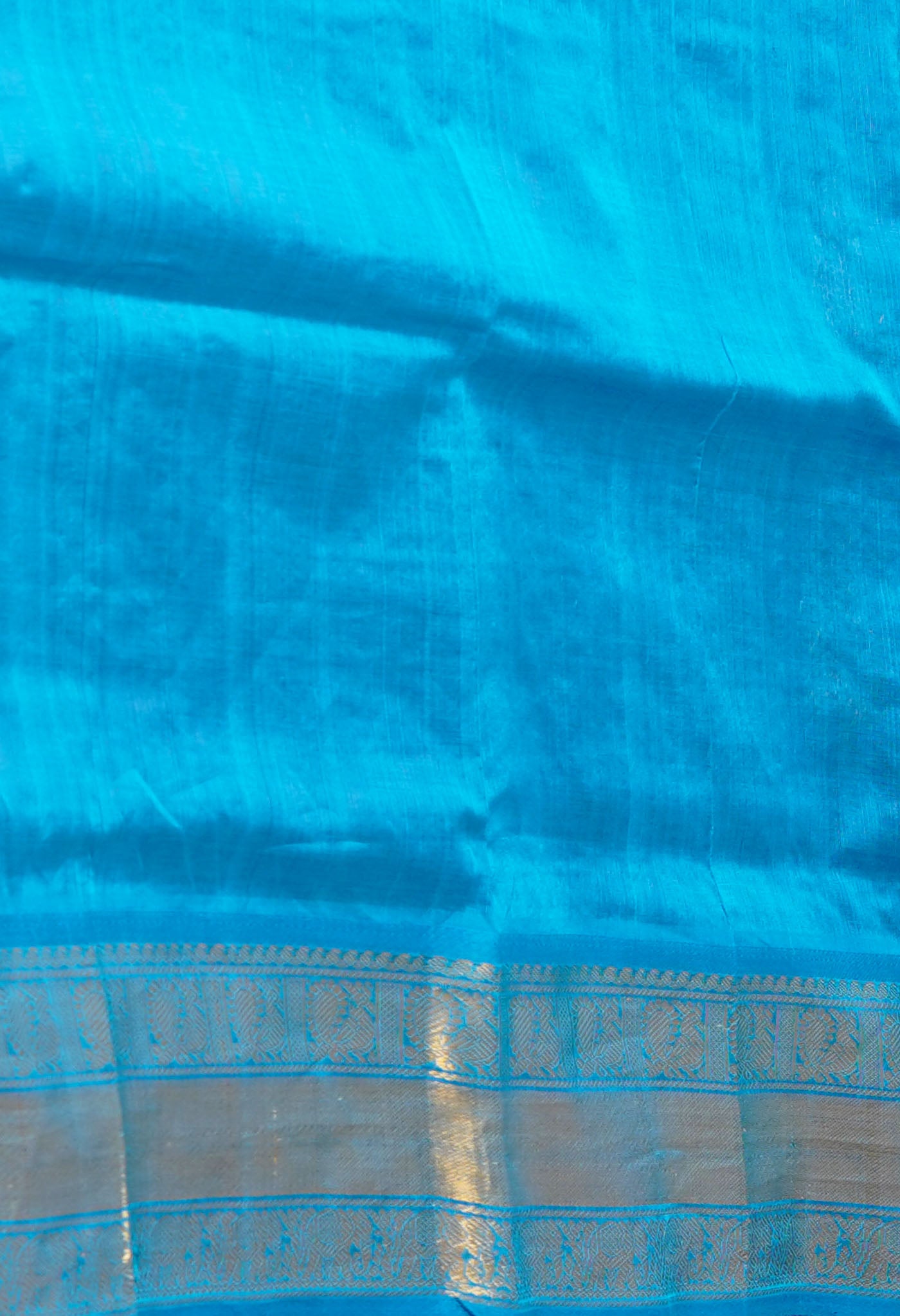 Blue Pure Handloom Assam Silk Saree