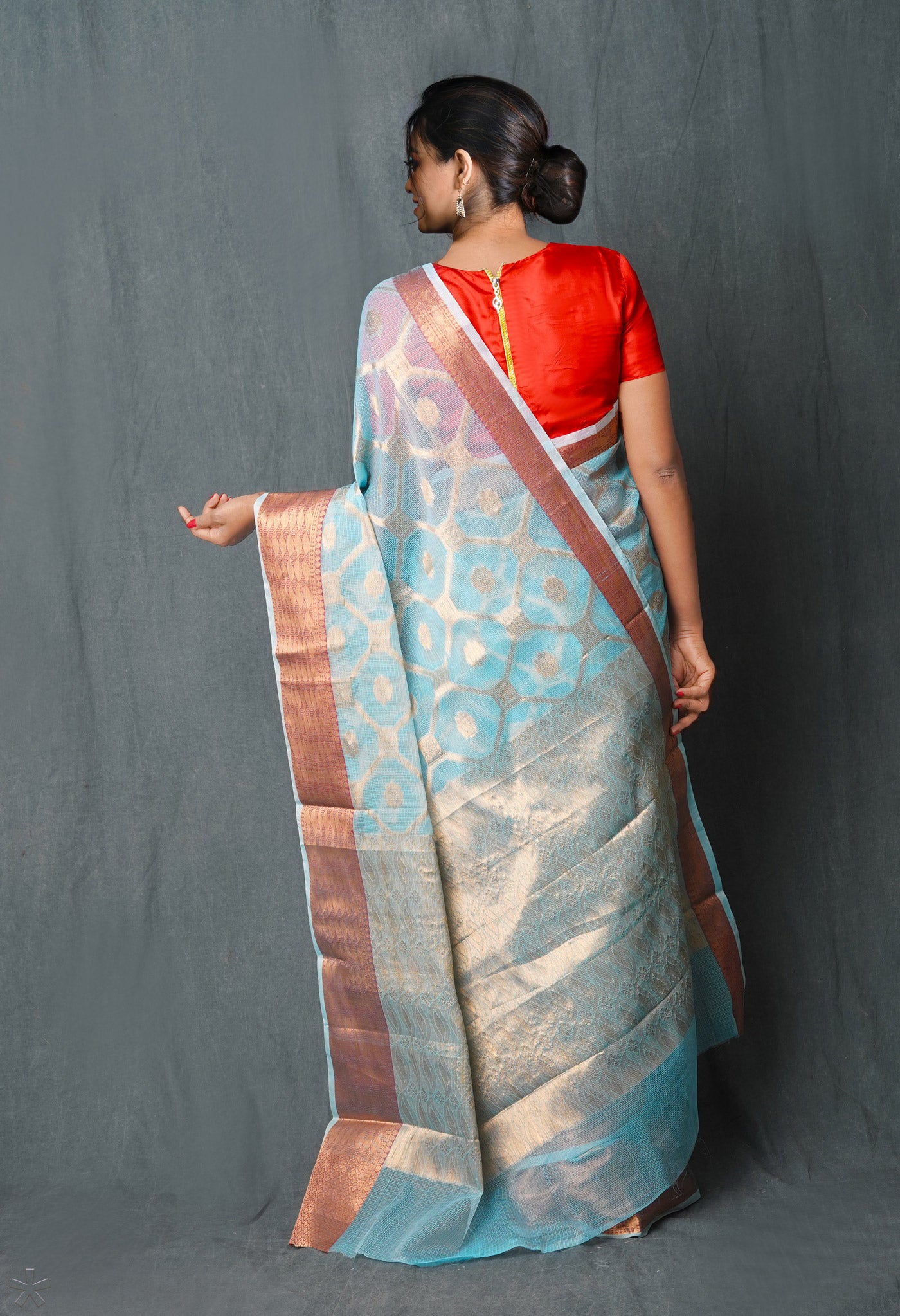 Blue Pure Banarasi Kota Cotton Saree