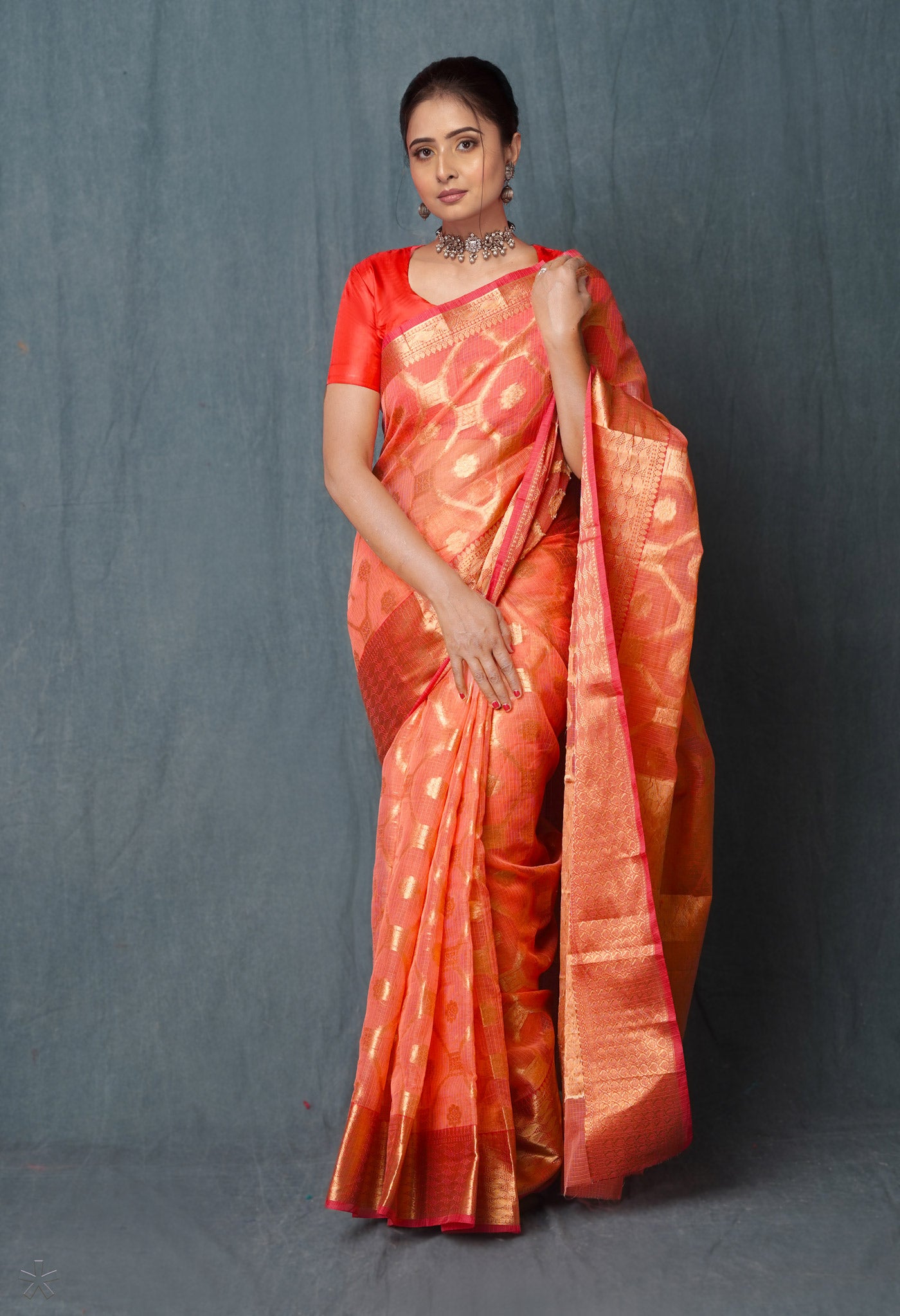 Pink Pure Banarasi Kota Cotton Saree