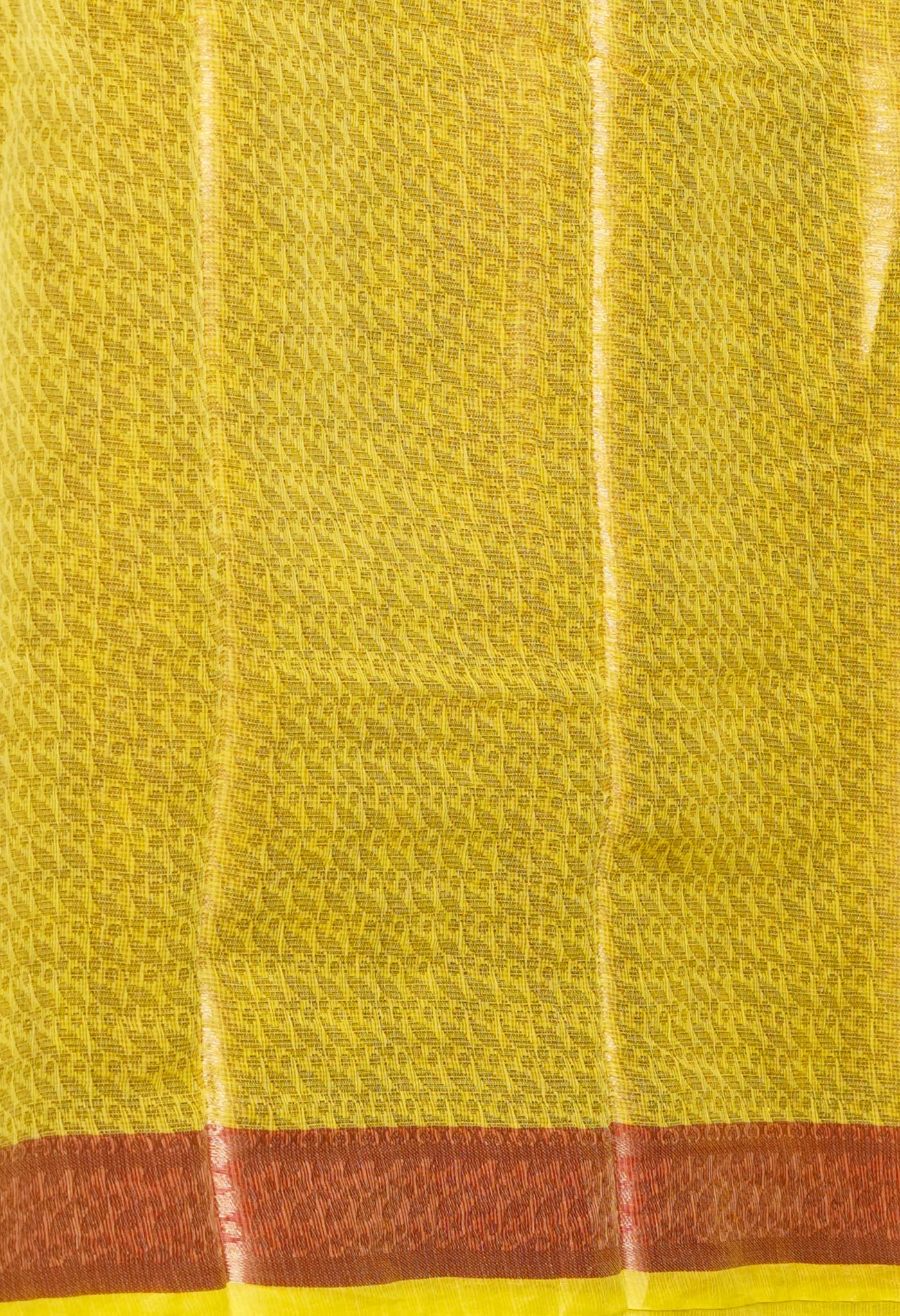 Yellow Pure Banarasi Kota Cotton Saree
