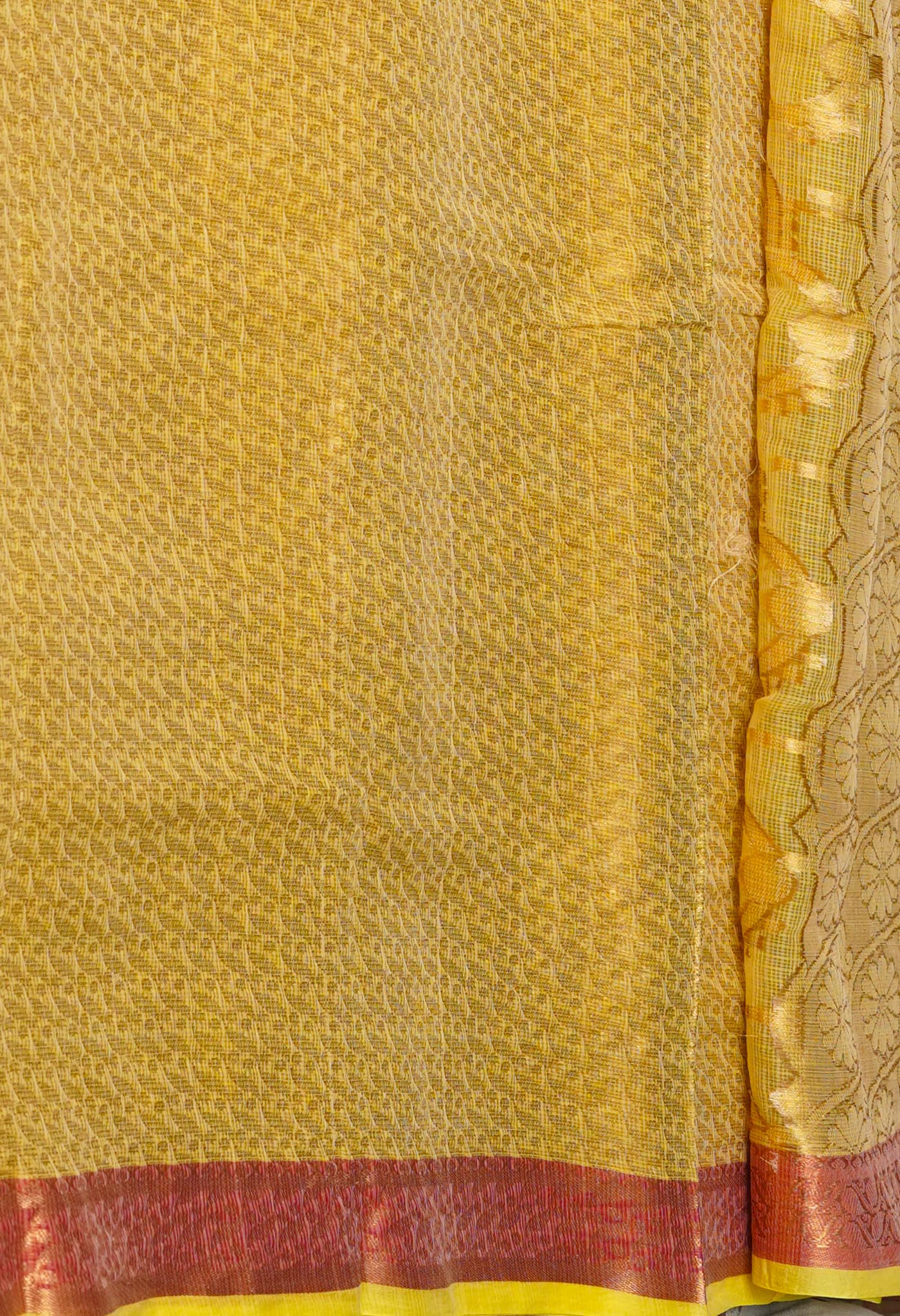 Yellow Pure Banarasi Kota Cotton Saree
