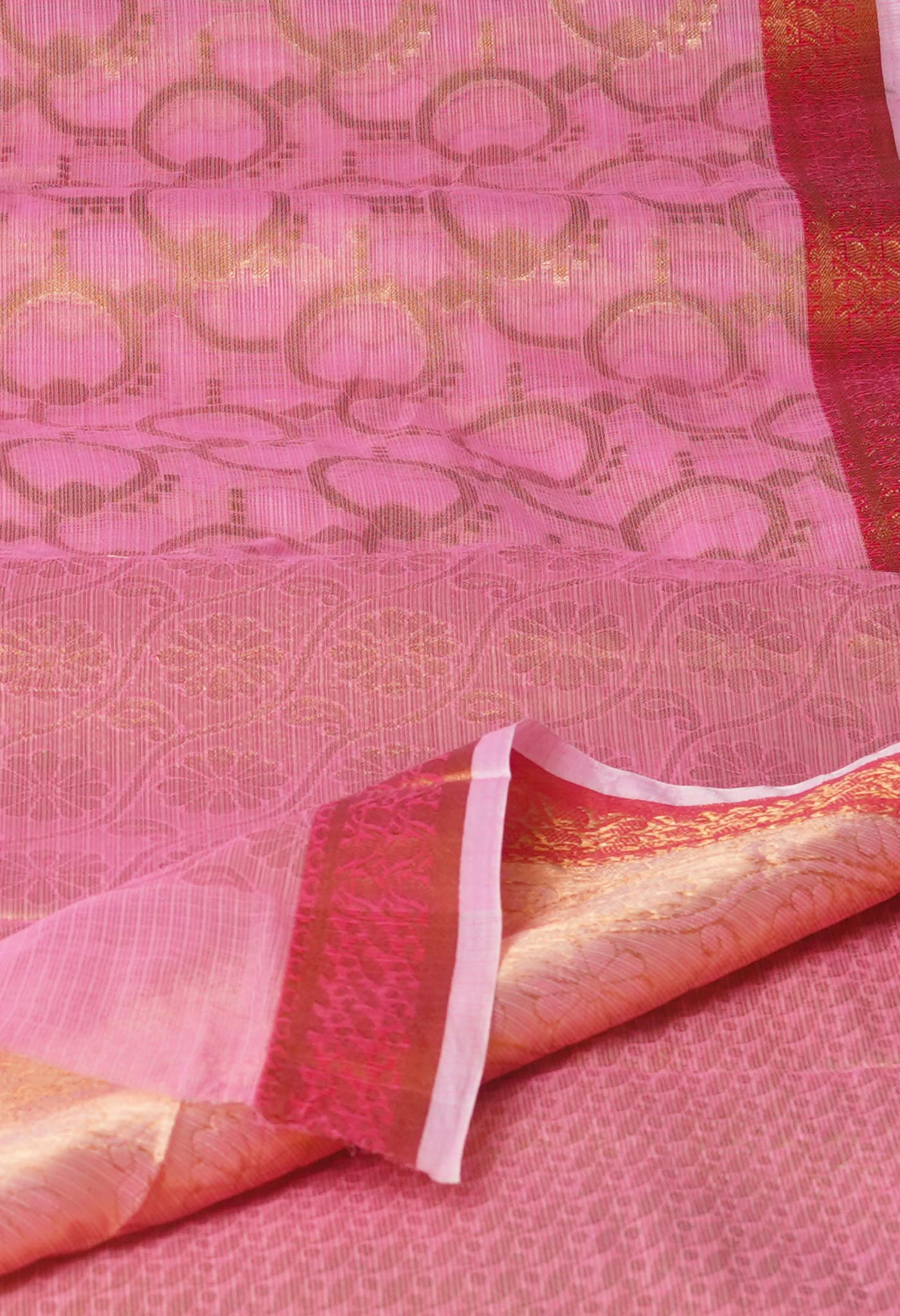 Pink Pure Banarasi Kota Cotton Saree