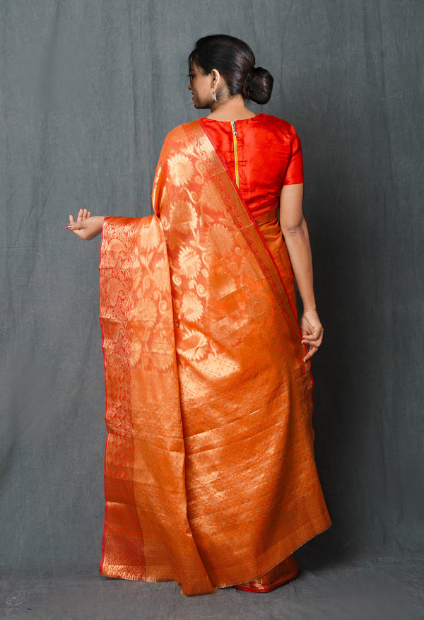 Orange Pure  Banarasi Kota Cotton Saree-UNM74989