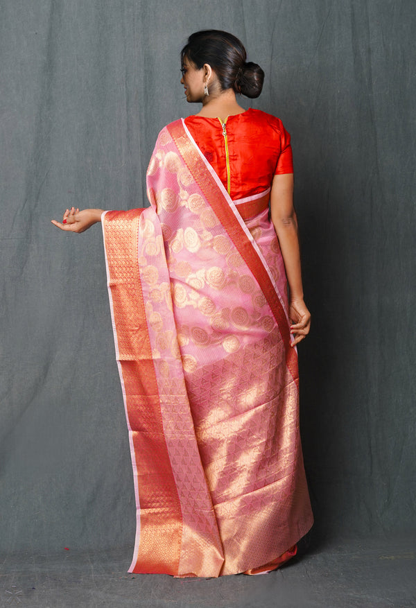 Baby Pink Pure  Banarasi Kota Cotton Saree-UNM74993