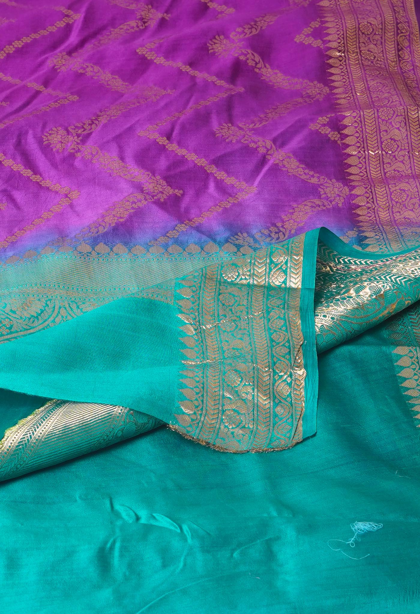 Violet Pure  Dyed Banarasi Chiniya Silk Saree-UNM75010