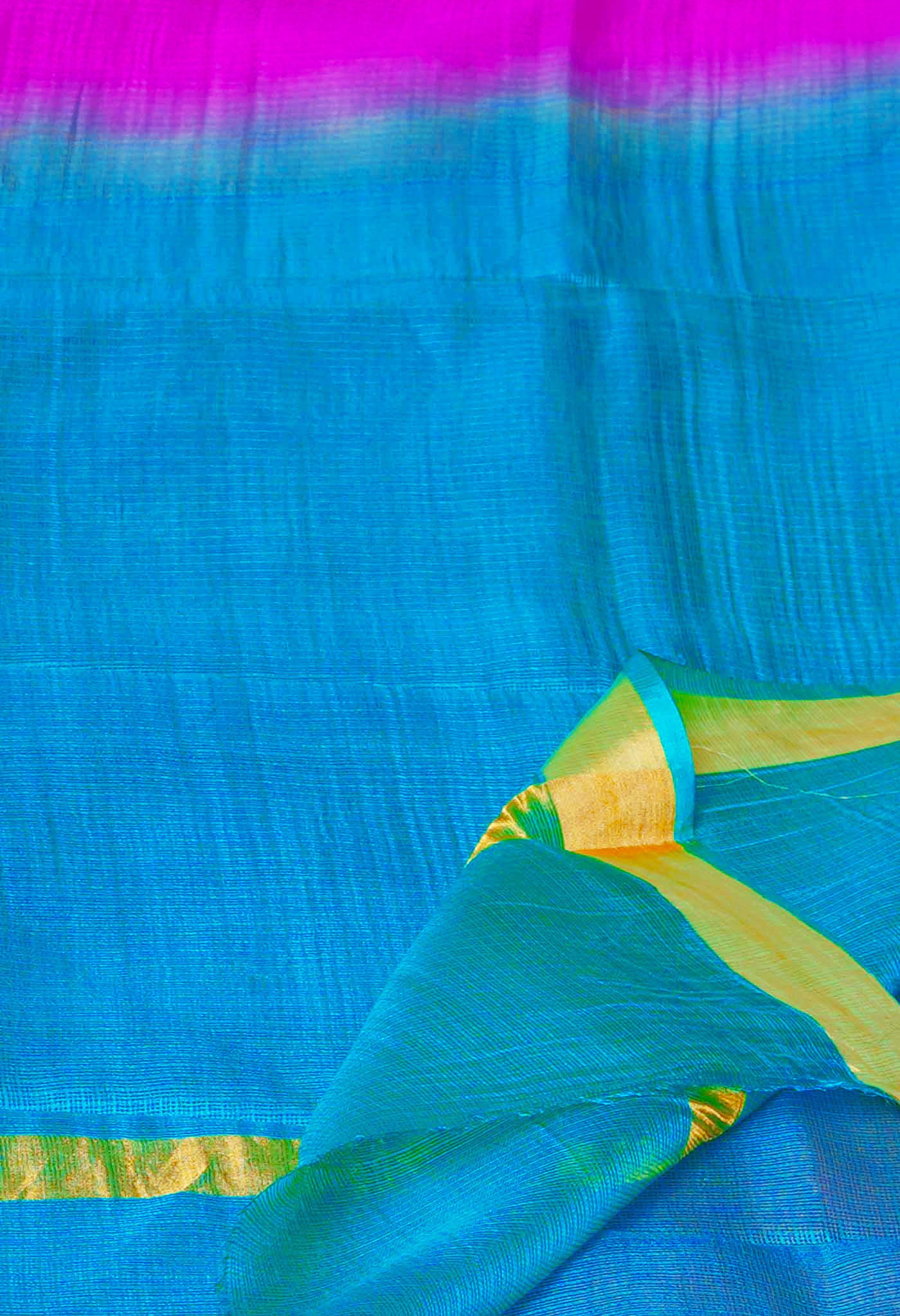 Violet-Blue Pure  Dyed Kota Silk Saree-UNM75031