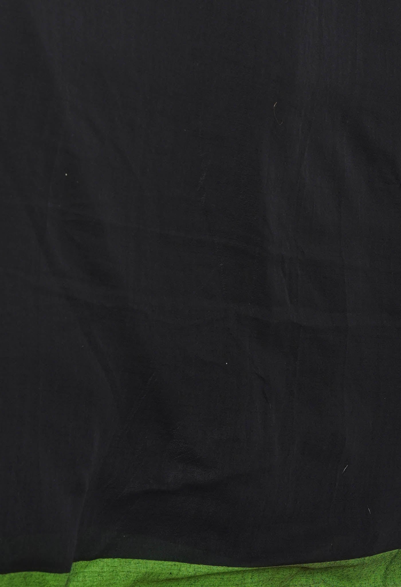 Black Pure Plain Cotton Linen Saree