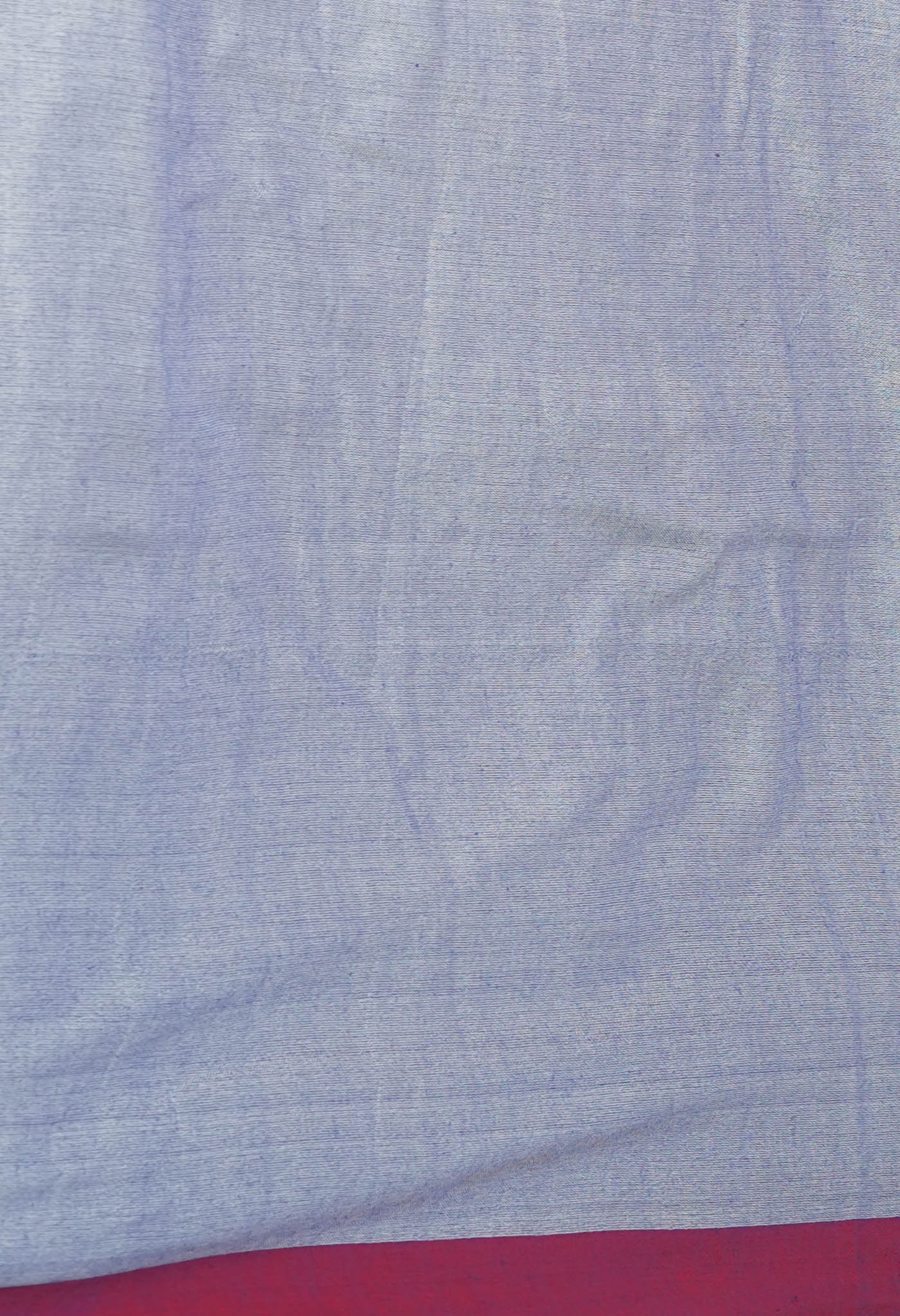 Blue Pure Plain Cotton Linen Saree