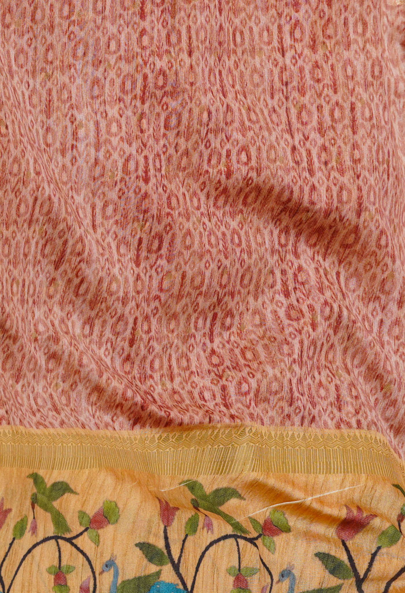 Pink Dupion Digital Printed Banarasi Silk Saree