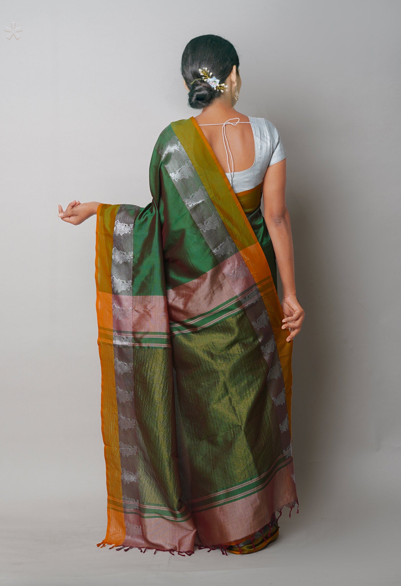 Green Pure Handloom Chettinad Silk Saree