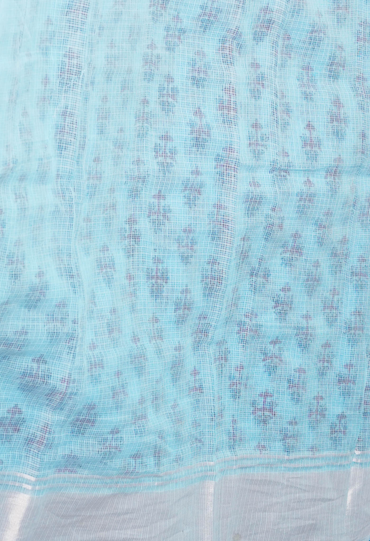 Blue Pure  Block Printed Kota Cotton Saree-UNM75327