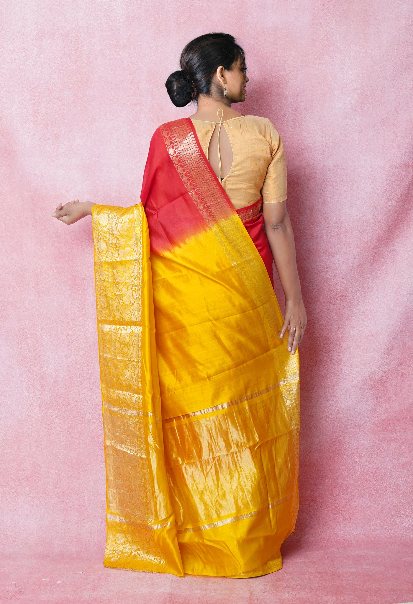 Red Pure Dyed Banarasi Chiniya Silk Saree