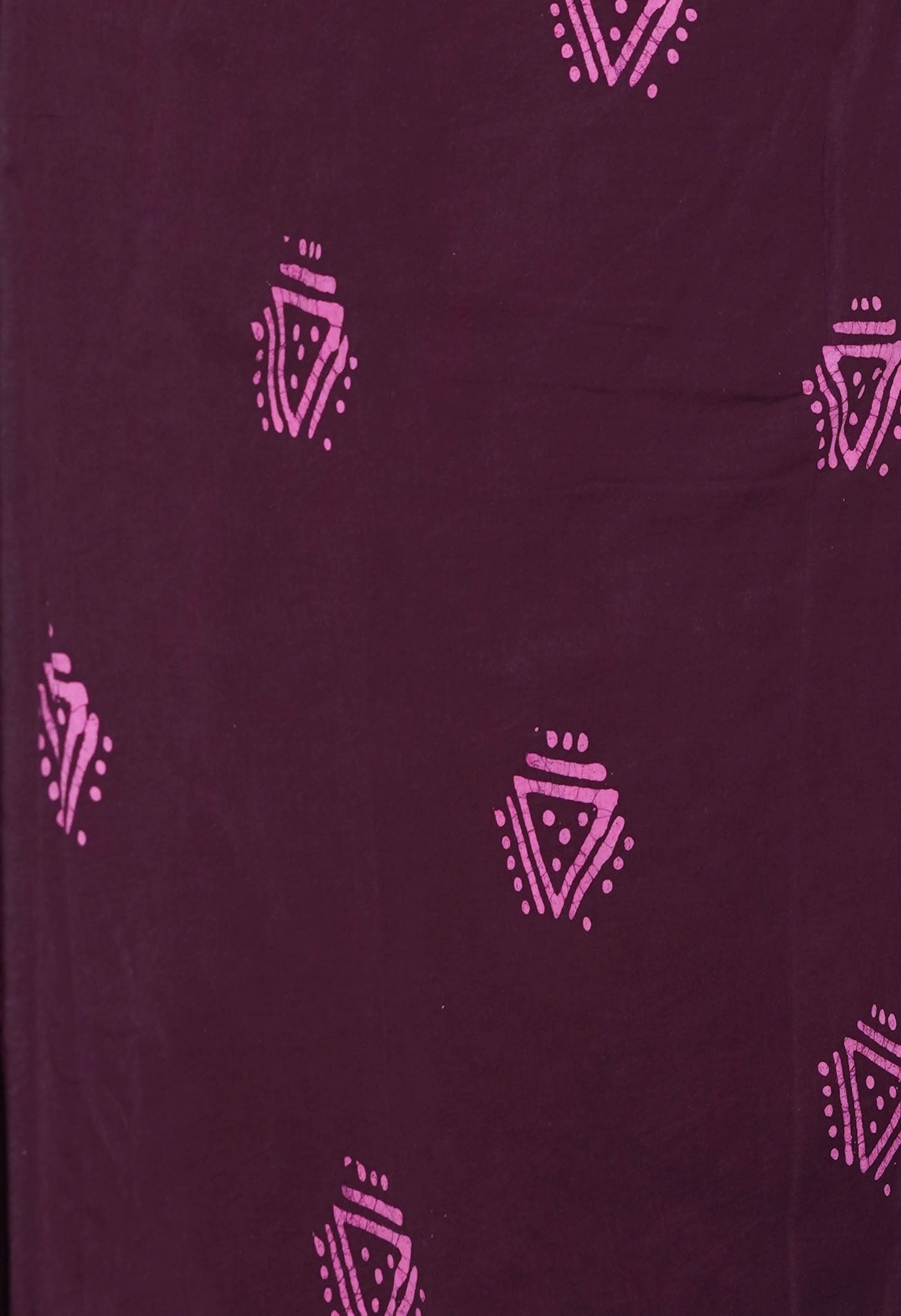 Pink Pure Batik Printed Soft Cotton Saree