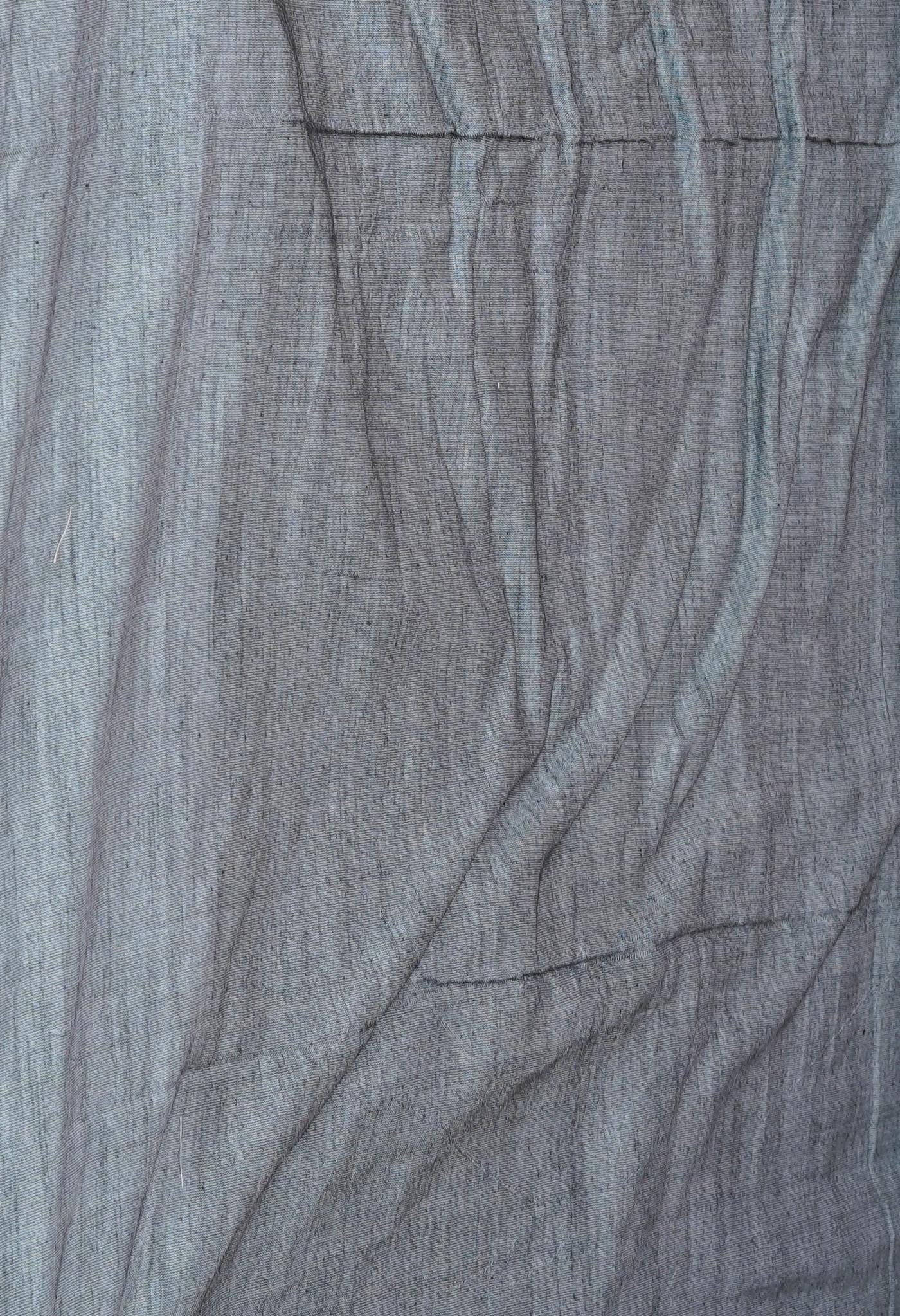 Grey  Handloom Plain Mulmul Cotton Saree