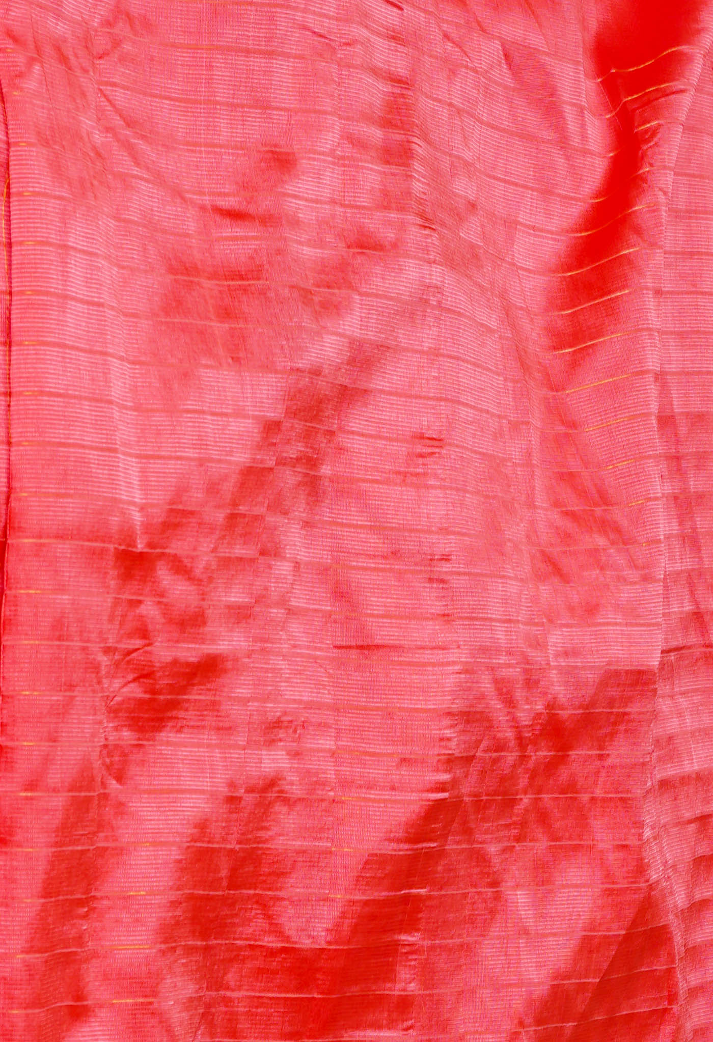 Coral Pink Pure  Zari Weaving Checks Mangalgiri Soft Silk Saree