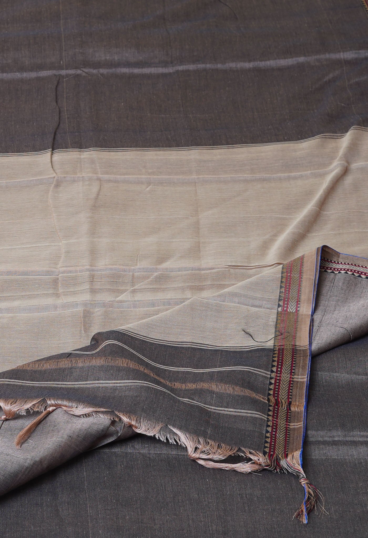 Cream Pure Handloom Narayani Cotton Saree